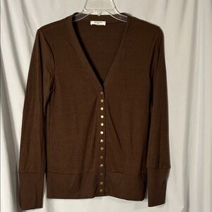 Zenana Outfitters Brown Knit Top Lightweight Cardigan XL